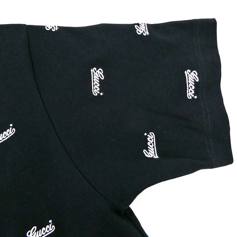 Gucci Script Logo Embroidery T-Shirt Black XS Cotton