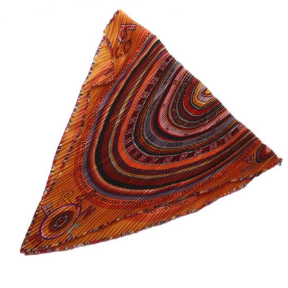 Hermes Scarf Carre 90 Pleated Silk Orange