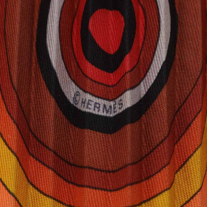Hermes Scarf Carre 90 Pleated Silk Orange