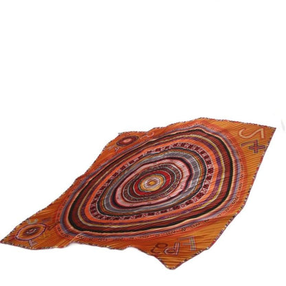 Hermes Scarf Carre 90 Pleated Silk Orange