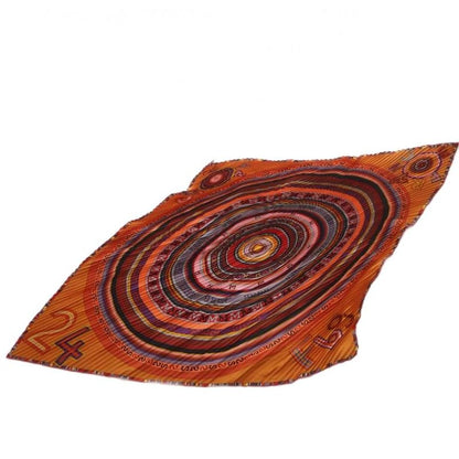 Hermes Scarf Carre 90 Pleated Silk Orange