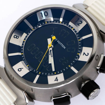 Louis Vuitton Tambour in Black Digital Analog Watch