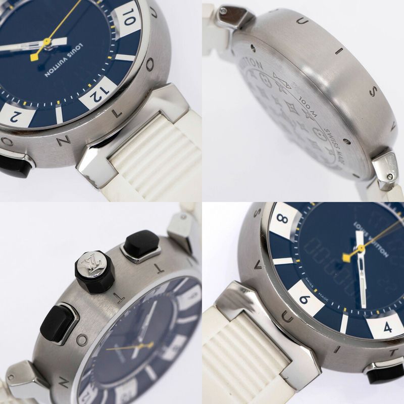 Louis Vuitton Tambour in Black Digital Analog Watch