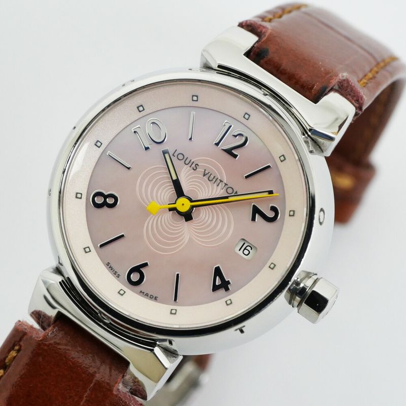 Louis Vuitton Tambour PM Brea Pink Shell Dial Watch