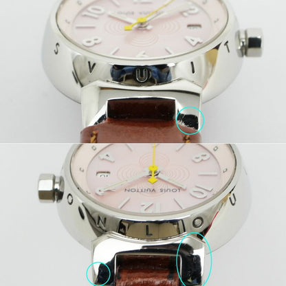 Louis Vuitton Tambour PM Brea Pink Shell Dial Watch