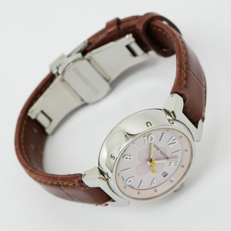 Louis Vuitton Tambour PM Brea Pink Shell Dial Watch