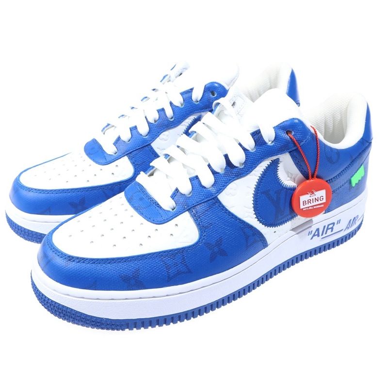 Louis Vuitton Air Force 1 Low by Virgil Abloh Nike Sneaker White Blue