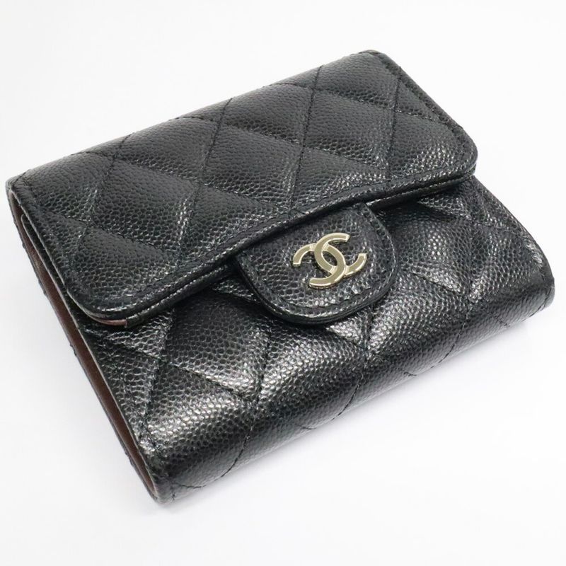 Chanel Classic Small Flap Wallet Black Caviar Leather