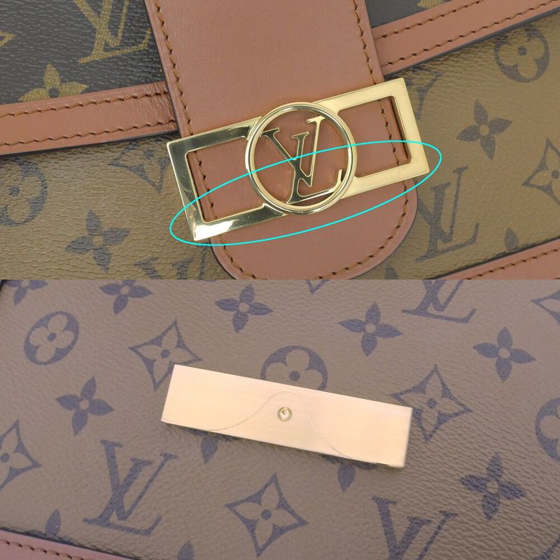 Louis Vuitton Monogram Reverse Dauphine MM Shoulder Bag Brown