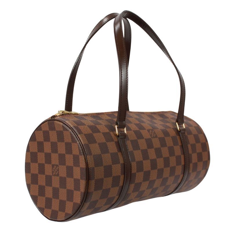Louis Vuitton Papillon 30 Damier Ebene Leather Brown Handbag
