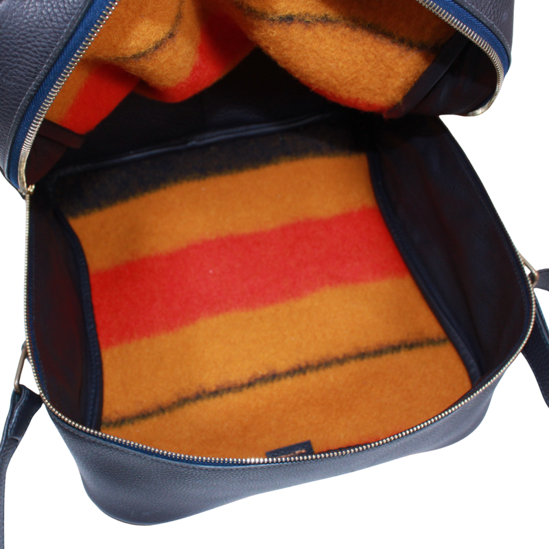 Hermes Victoria Leather Wool Yellow Orange Navy Shoulder Bag Gold