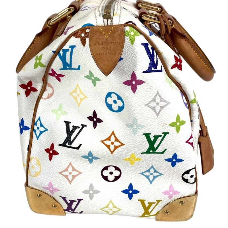 Louis Vuitton Handbag Speedy 30 Monogram Multicolor Canvas Bronze White