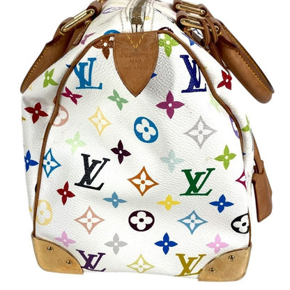 Louis Vuitton Handbag Speedy 30 Monogram Multicolor Canvas Bronze White