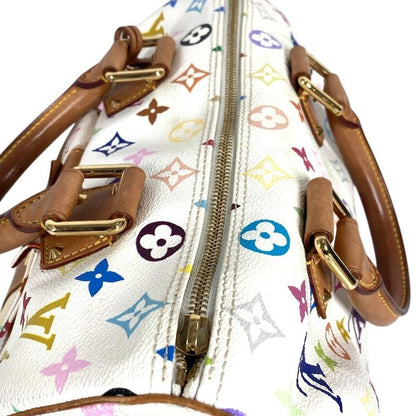 Louis Vuitton Handbag Speedy 30 Monogram Multicolor Canvas Bronze White