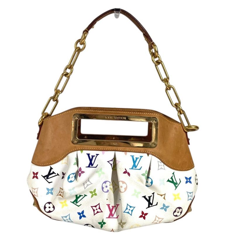 Louis Vuitton Handbag Judy PM Monogram Multicolor Canvas Bronze White