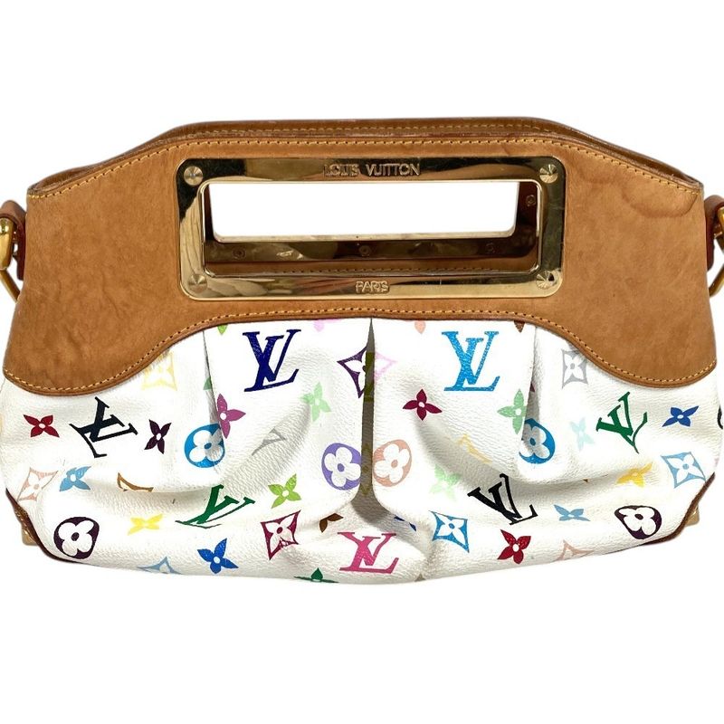 Louis Vuitton Handbag Judy PM Monogram Multicolor Canvas Bronze White