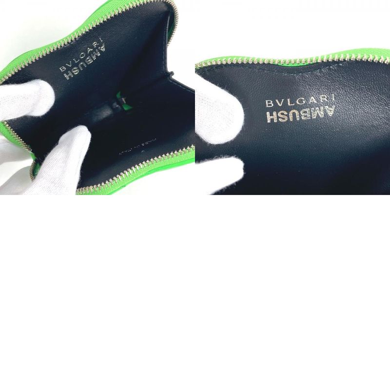 Bvlgari Coin Case Ambush Logo Leather Green