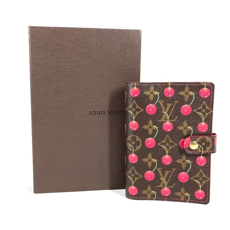 Louis Vuitton Notebook Cover Agenda PM Monogram Cherry Canvas Brown