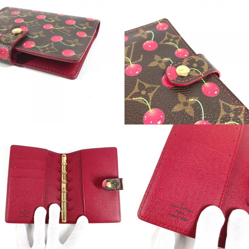 Louis Vuitton Notebook Cover Agenda PM Monogram Cherry Canvas Brown
