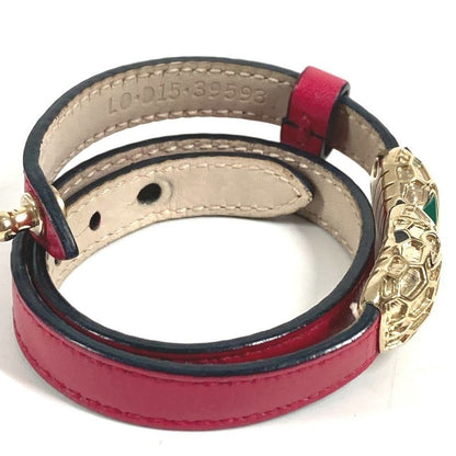 Bvlgari Bracelet Serpenti FO Logo Leather Pull Pink