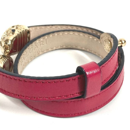 Bvlgari Bracelet Serpenti FO Logo Leather Pull Pink