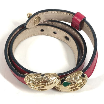 Bvlgari Bracelet Serpenti FO Logo Leather Pull Pink