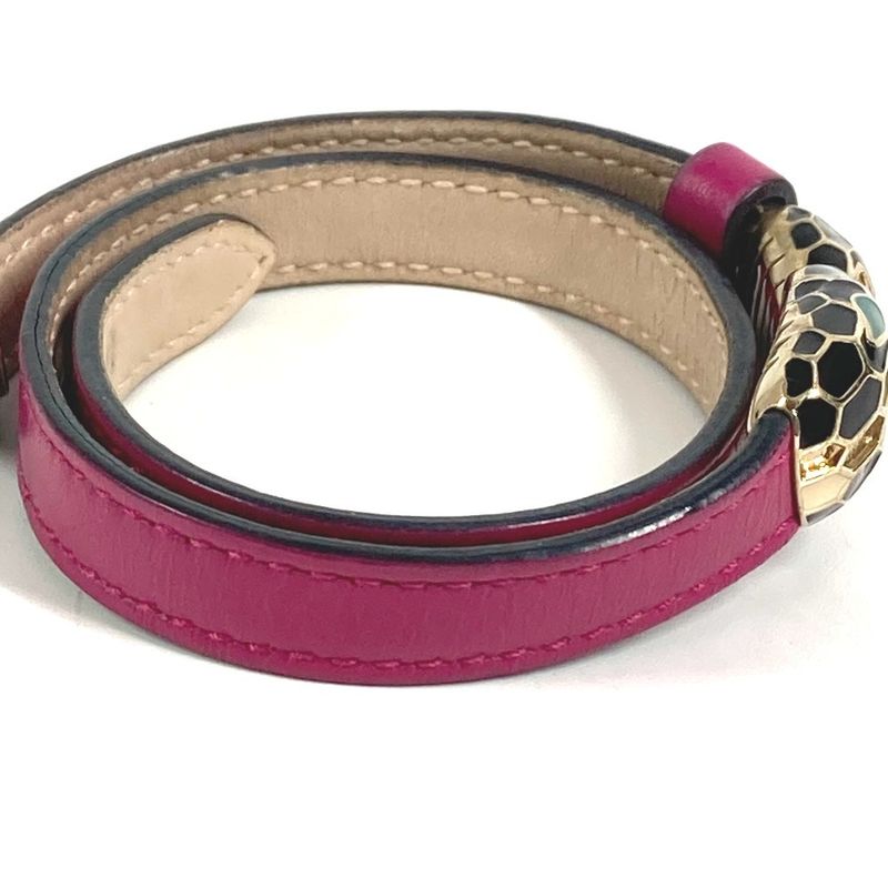 Bvlgari Bracelet Serpenti Forever Logo Leather Pink