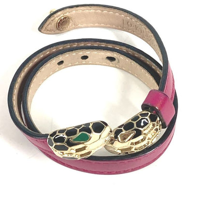 Bvlgari Bracelet Serpenti Forever Logo Leather Pink