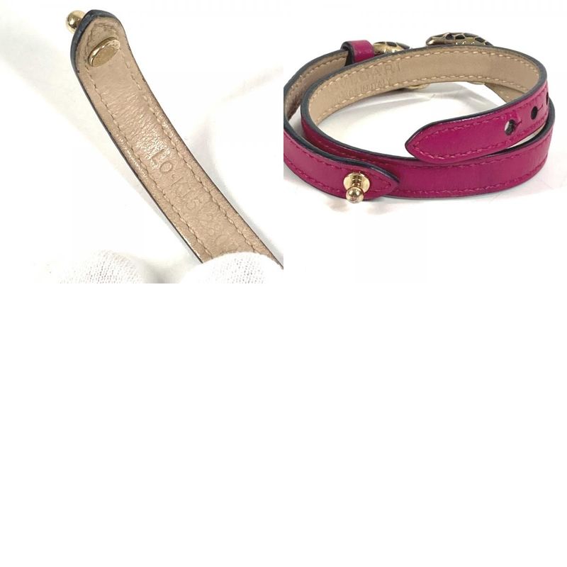 Bvlgari Bracelet Serpenti Forever Logo Leather Pink