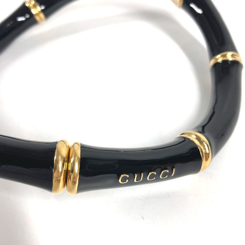 Gucci Necklace Bamboo Logo Choker Aluminum Black