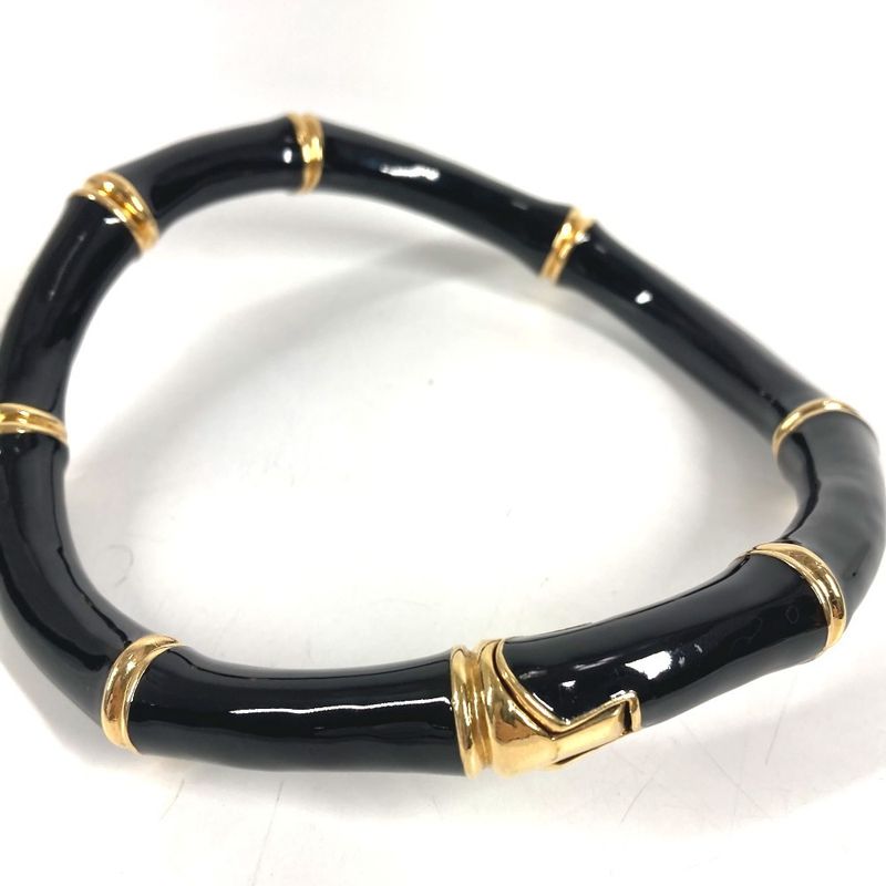 Gucci Necklace Bamboo Logo Choker Aluminum Black