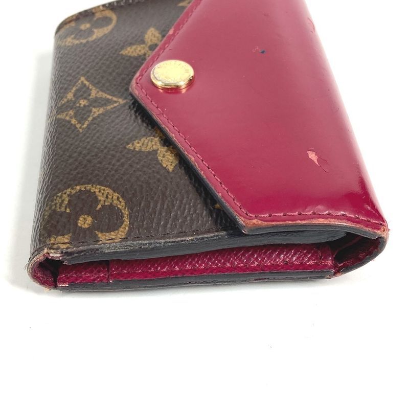 Louis Vuitton Trifold Wallet Portefeuille Zoe Monogram Canvas Fuchsia Brown