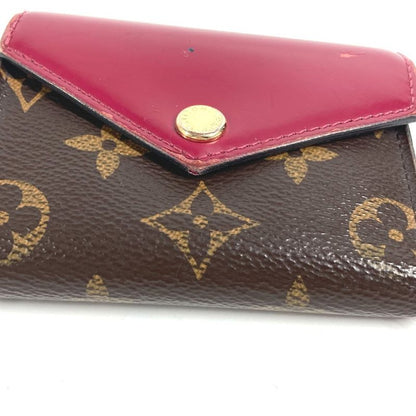 Louis Vuitton Trifold Wallet Portefeuille Zoe Monogram Canvas Fuchsia Brown