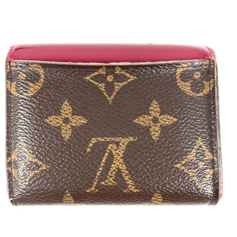 Louis Vuitton Trifold Wallet Portefeuille Zoe Monogram Canvas Fuchsia Brown