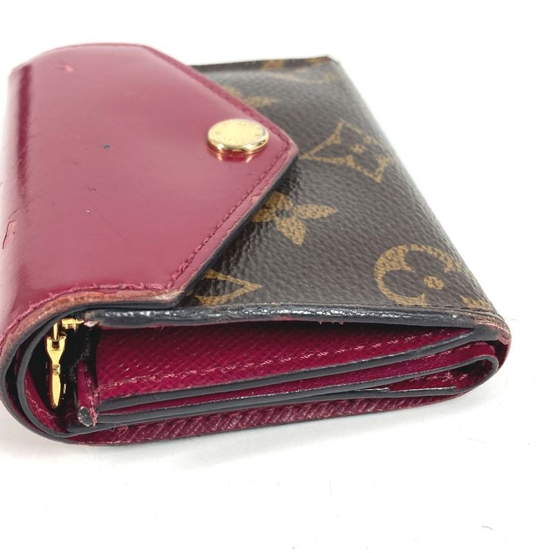 Louis Vuitton Trifold Wallet Portefeuille Zoe Monogram Canvas Fuchsia Brown