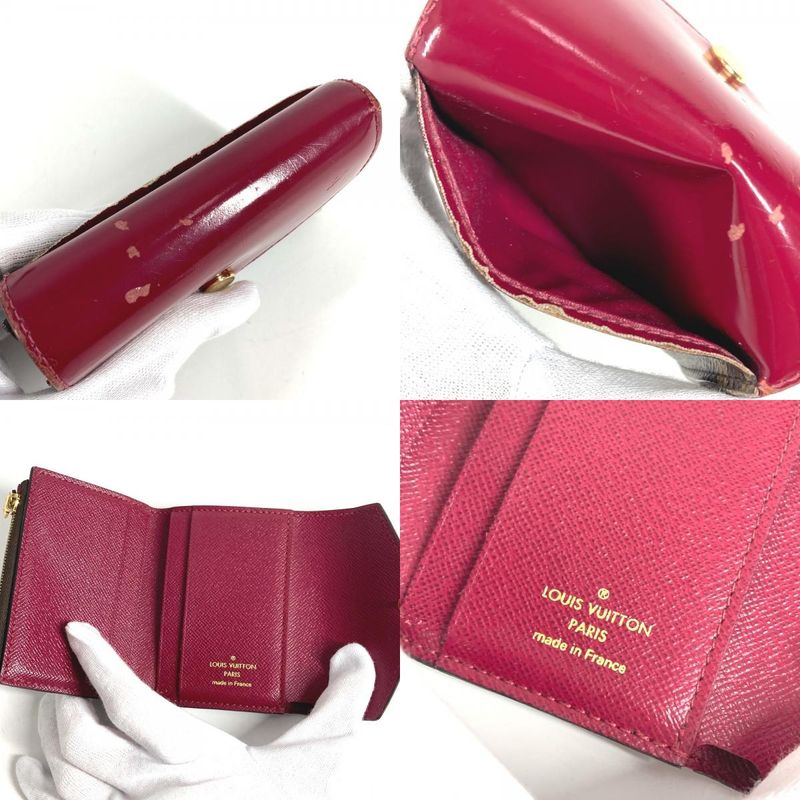 Louis Vuitton Trifold Wallet Portefeuille Zoe Monogram Canvas Fuchsia Brown