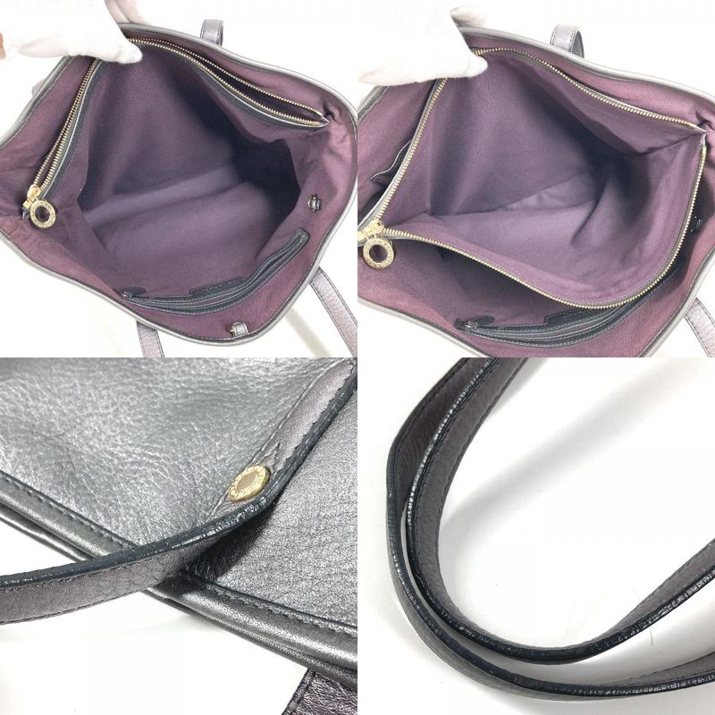 Bvlgari Shoulder Bag Collezione Sbulgari Logo Leather Metallic