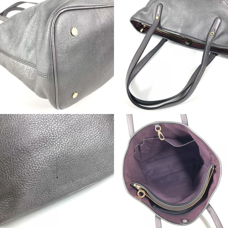 Bvlgari Shoulder Bag Collezione Sbulgari Logo Leather Metallic