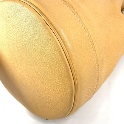 Hermes Shoulder Bag Lunch Taurillon Clemence Yellow Beige