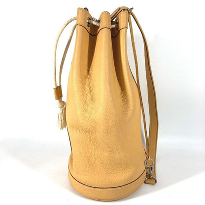 Hermes Shoulder Bag Lunch Taurillon Clemence Yellow Beige