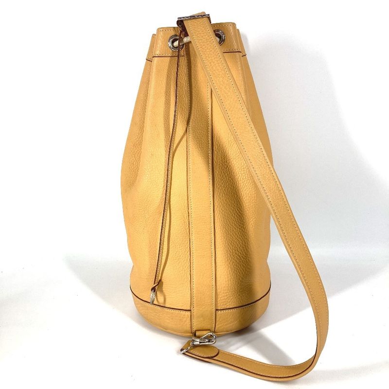 Hermes Shoulder Bag Lunch Taurillon Clemence Yellow Beige