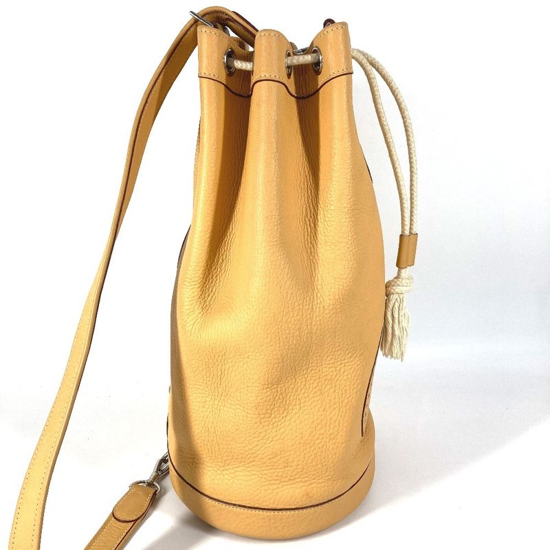 Hermes Shoulder Bag Lunch Taurillon Clemence Yellow Beige