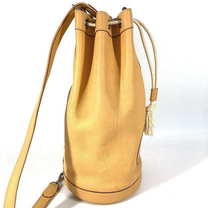 Hermes Shoulder Bag Lunch Taurillon Clemence Yellow Beige
