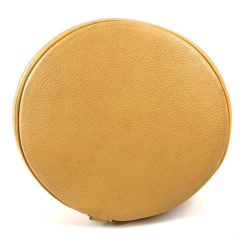 Hermes Shoulder Bag Lunch Taurillon Clemence Yellow Beige