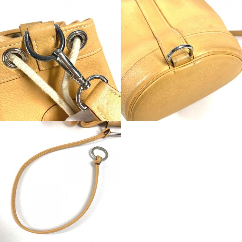 Hermes Shoulder Bag Lunch Taurillon Clemence Yellow Beige