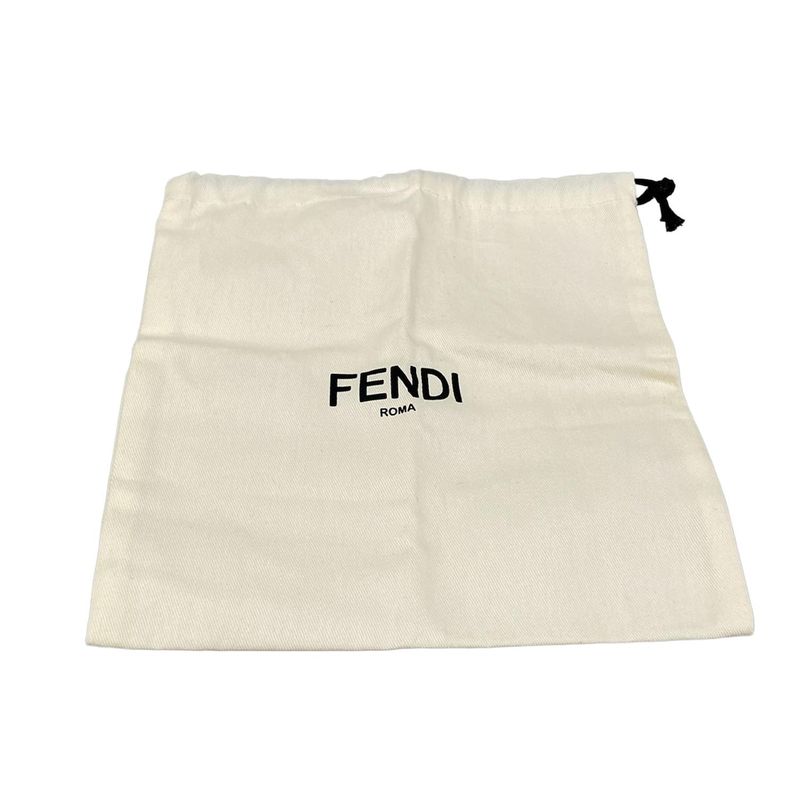 Fendi Shoulder Bag Brown Black Phone Pouch Leather