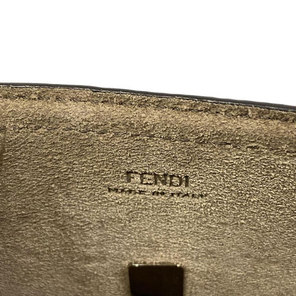 Fendi Shoulder Bag Brown Black Phone Pouch Leather