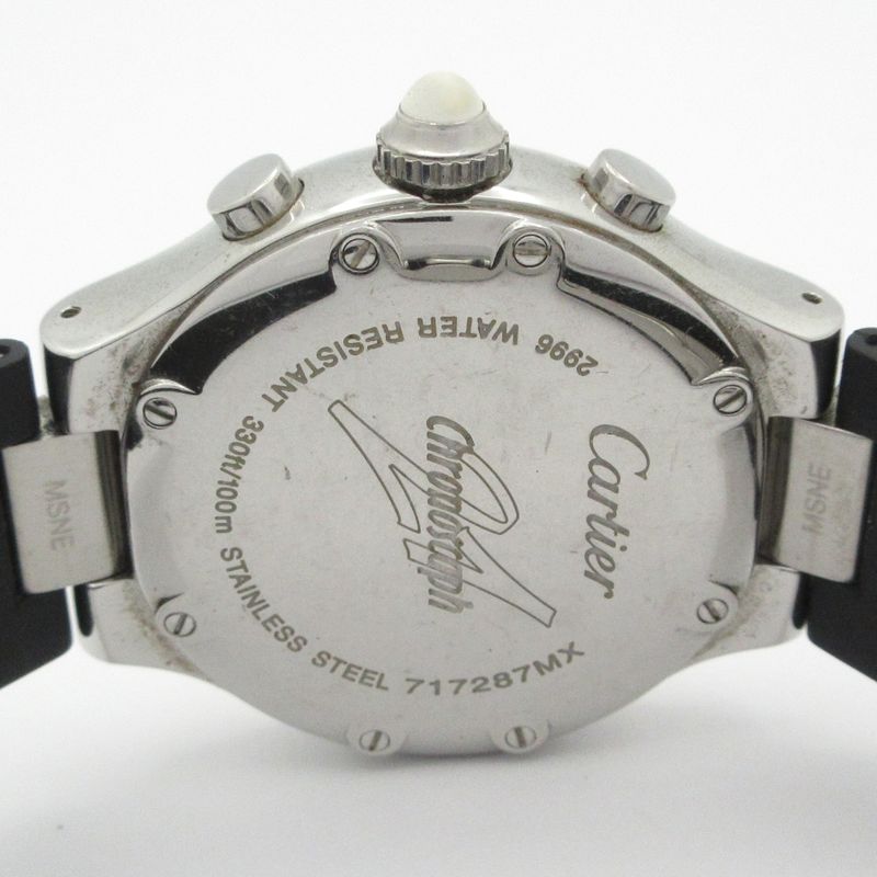 Cartier Watch Must 21 Chronoscaph SM SS Rubber Chronograph White