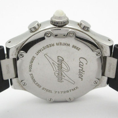 Cartier Watch Must 21 Chronoscaph SM SS Rubber Chronograph White