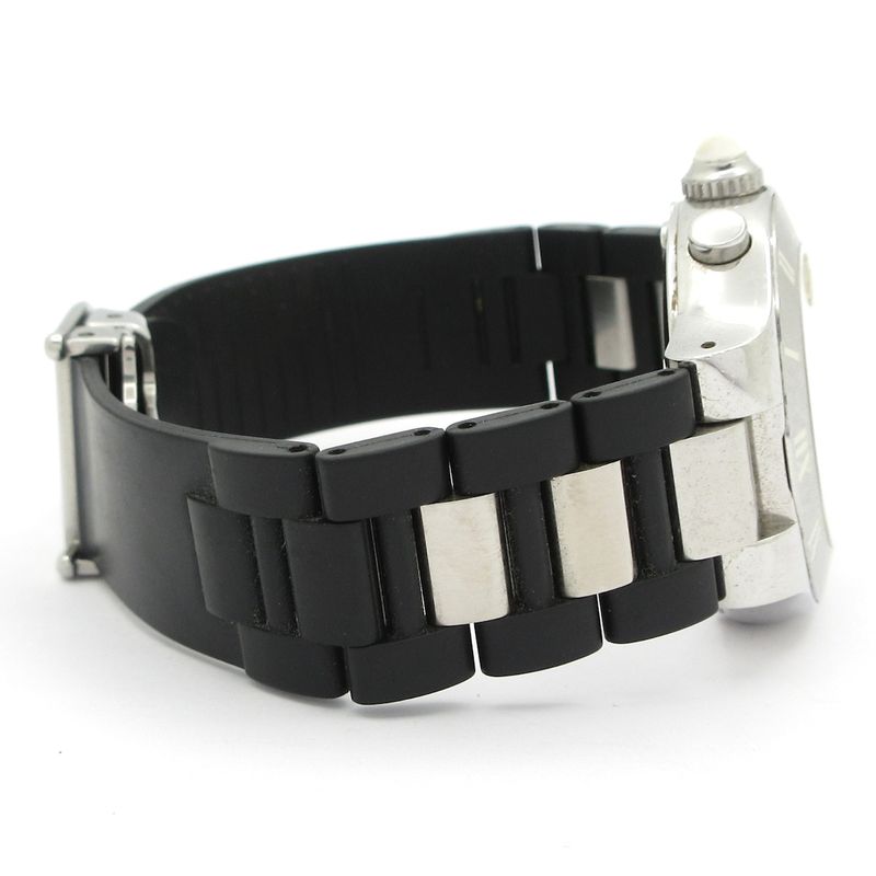 Cartier Watch Must 21 Chronoscaph SM SS Rubber Chronograph White